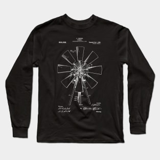 Windmill Patent 1908 vintage windmill farmhouse Long Sleeve T-Shirt